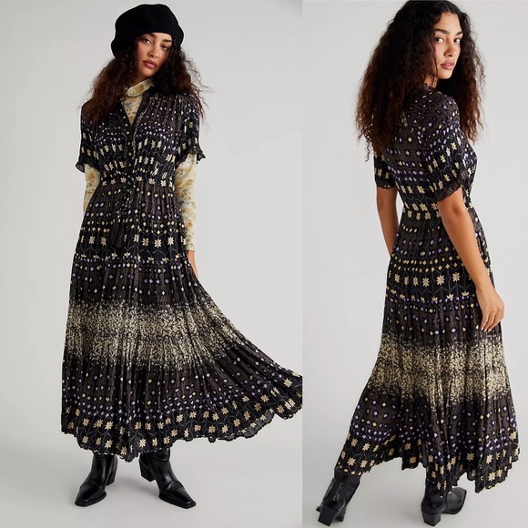Free People Dresses & Skirts - NWT Free People Rare Feelings Maxi Dress Cocoa Combo